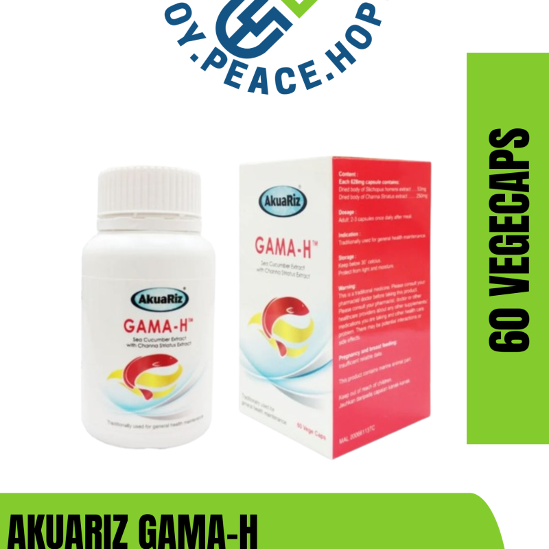 AKUARIZ GAMA-H (sea cucumber extract with Channa striatus extract)X 60 VEGECAPS